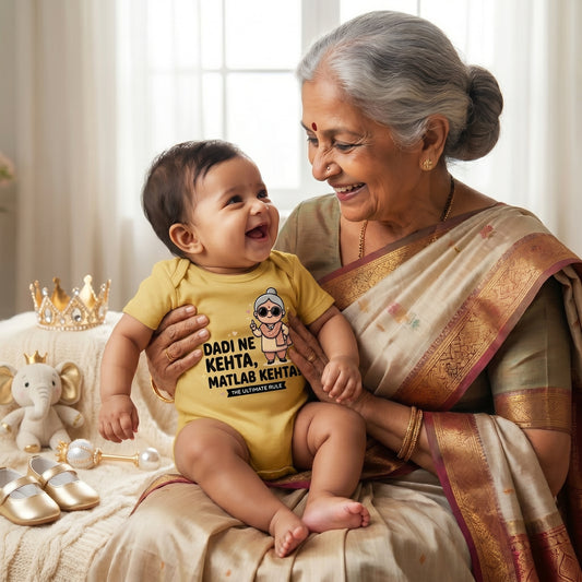 Dadi Ne Kehta Matlab Kehta Heavy Typography Baby Onesie