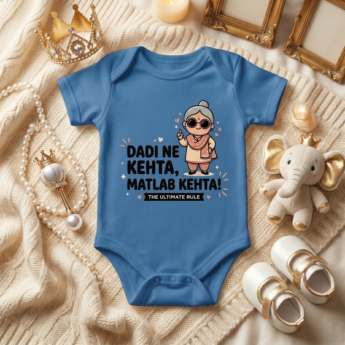 Dadi Ne Kehta Matlab Kehta Heavy Typography Baby Onesie
