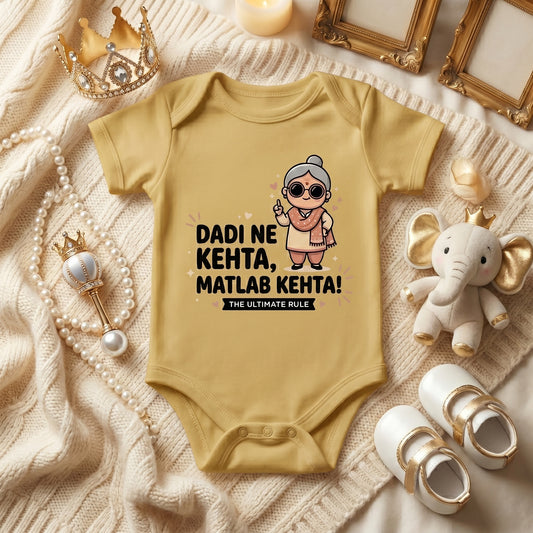 Dadi Ne Kehta Matlab Kehta Heavy Typography Baby Onesie