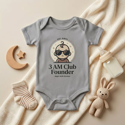 The 3 AM Club Founder Premium Organic Baby Onesie