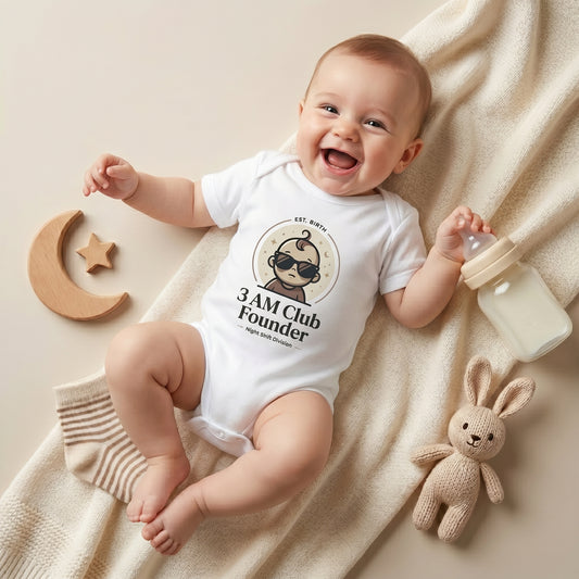 The 3 AM Club Founder Premium Organic Baby Onesie