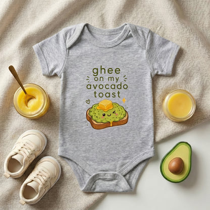 Ghee On My Avocado Toast Aesthetic Modern Baby Onesie
