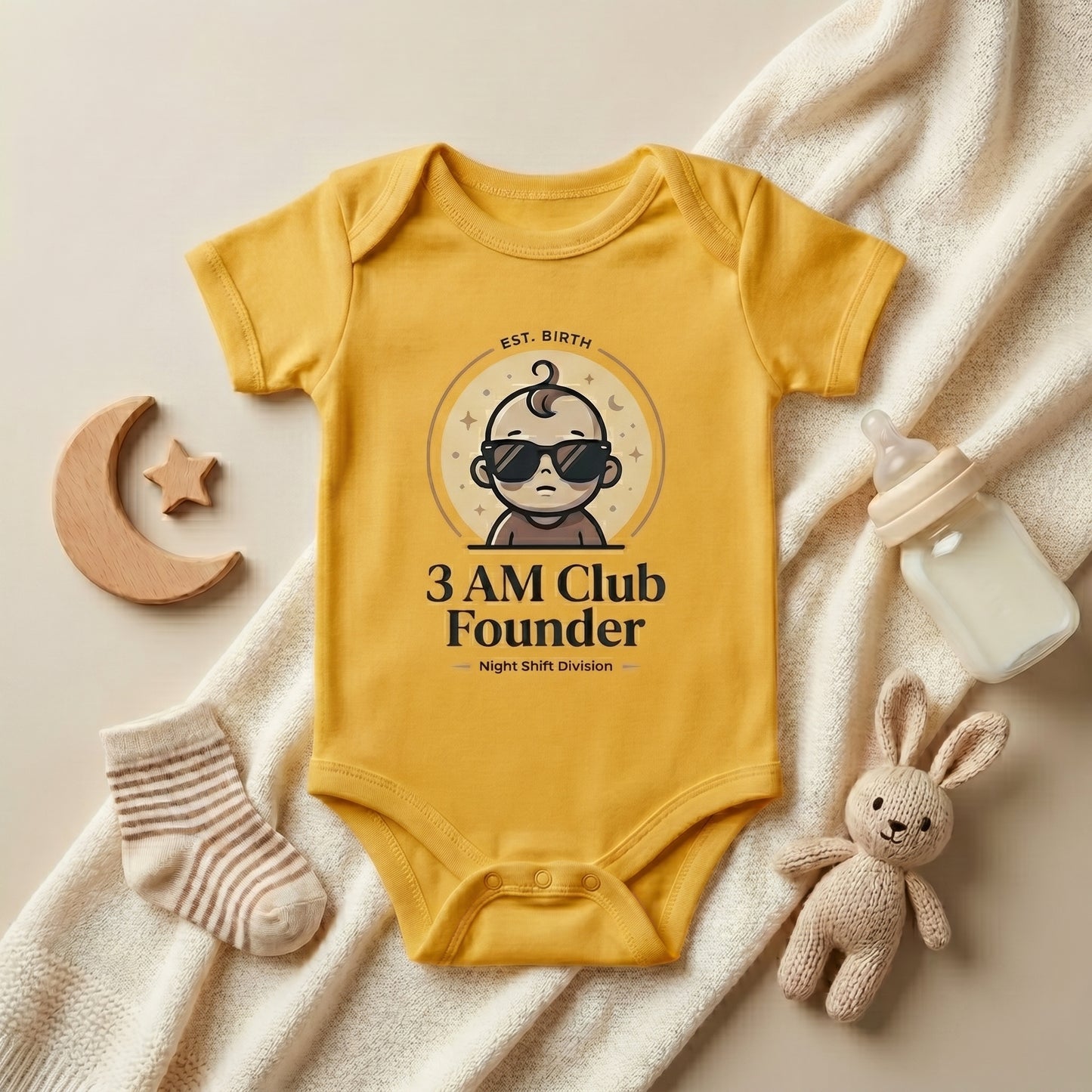 The 3 AM Club Founder Premium Organic Baby Onesie